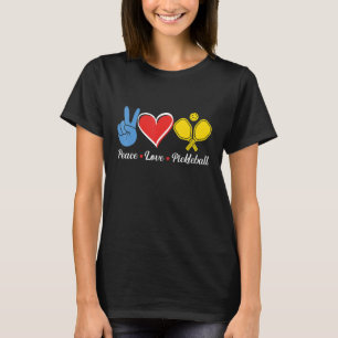Peace Love Pickleball Cute Dinking Game Pun Costum T-Shirt