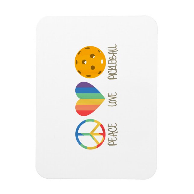 Peace Love Pickleball  Magnet (Vertical)
