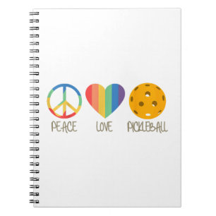 Peace Love Pickleball Notebook