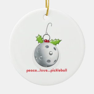 Peace Love Pickleball ornament