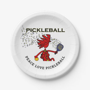 PEACE  LOVE  PICKLEBALL  Paper Plates