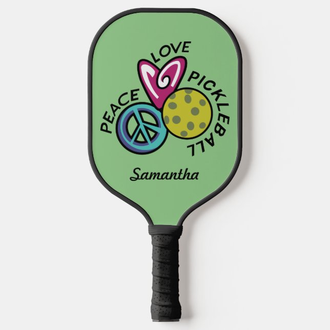 Peace Love Pickleball Personalized Paddle (Front)