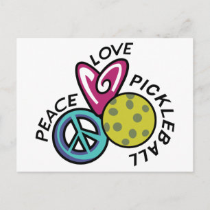 Peace Love Pickleball Postcard