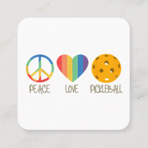 Peace Love Pickleball  Square Business Card