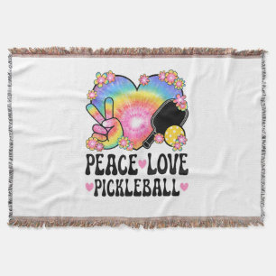 Peace Love Pickleball Throw Blanket