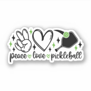 Peace Love Pickleball Vinyl Sticker