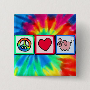 Peace, Love, Pigs 2 Inch Square Button