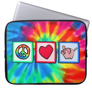 Peace, Love, Pigs Laptop Sleeve