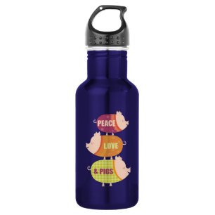 Peace, Love & Pigs (stack) 532 Ml Water Bottle