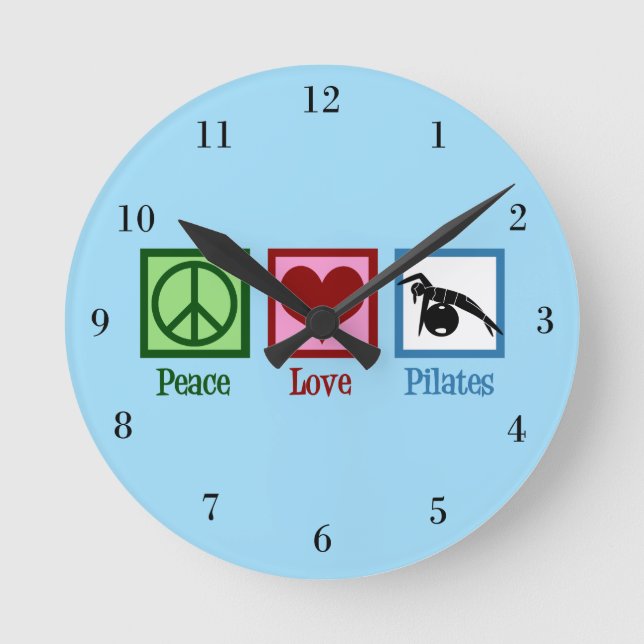 Peace Love Pilates Round Clock (Front)