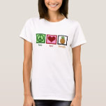 Peace Love Pineapple Women's T-Shirt<br><div class="desc">I love to eat pineapple,  it's my favourite food. A cute Hawaiian fruit tee.</div>