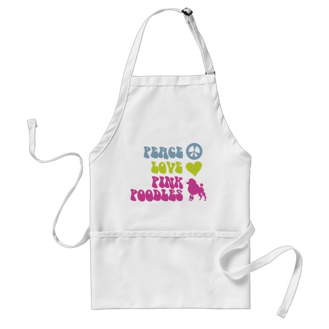 Peace Love Pink Poodles apron, choose style, colou Standard Apron (Front)
