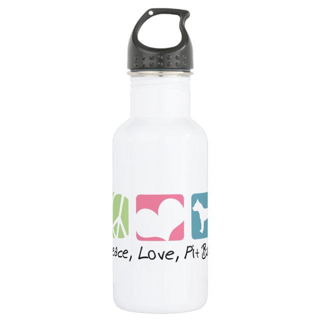 Peace Love Pit Bulls 532 Ml Water Bottle (Front)
