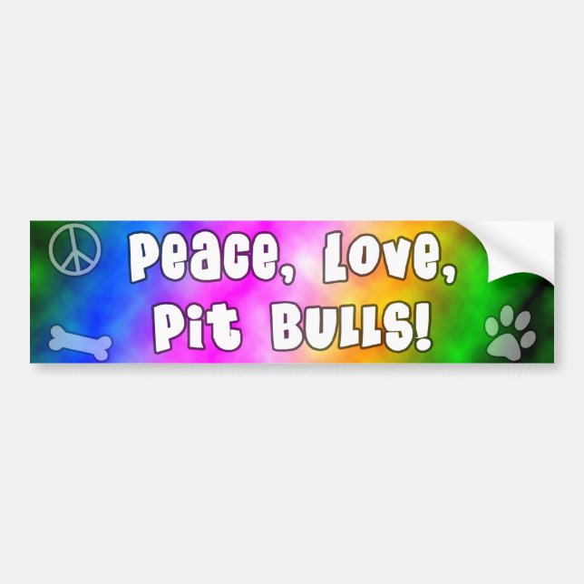 Peace Love Pit Bulls Bumper Sticker (Front)
