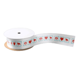 Peace Love Pit Bulls Satin Ribbon