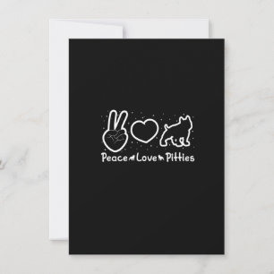 Peace Love Pitties, Dog Christmas, Love Pitbull Pr Invitation