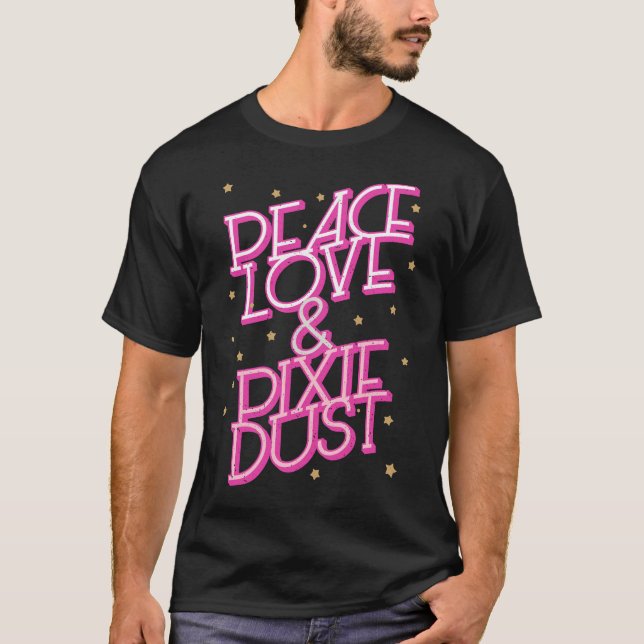 Peace Love & Pixie Dust Fairy Cute Funny Magical f T-Shirt (Front)