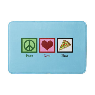 Peace Love Pizza Bath Mat