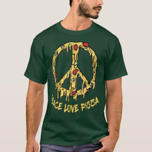 Peace Love Pizza Tee Eat Food Party Slice Pi T-Shi