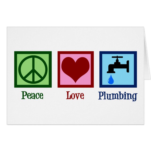 Peace Love Plumbing Company Carte de vacances (Devant horizontal)