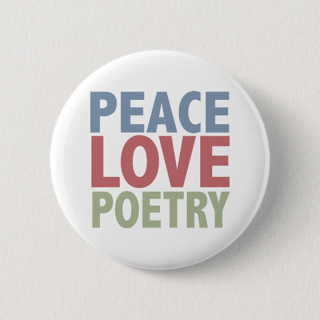 Peace Love Poetry 2 Inch Round Button (Front)