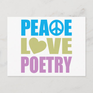 Peace Love Poetry Postcard