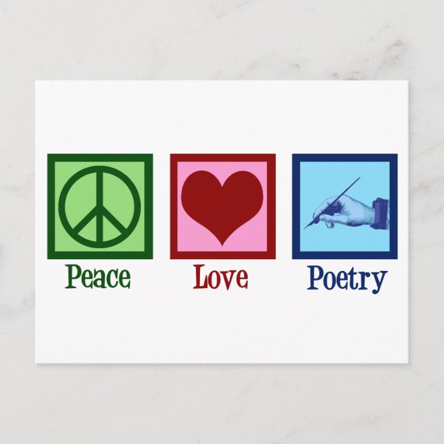 Peace Love Poetry Pretty Poet Postcard (Front)
