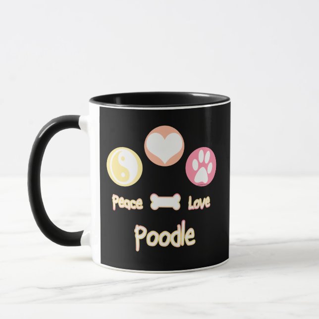 Peace Love Poodle Mug (Left)