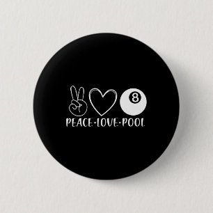 Peace Love Pool Billiards Pool Eight 8 Players Spo 2 Inch Round Button