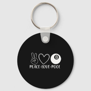 Peace Love Pool Billiards Pool Eight 8 Players Spo Keychain
