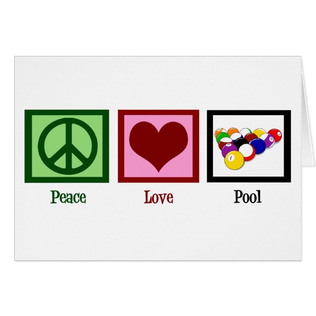 Peace Love Pool | Cool Billiards Card (Front Horizontal)
