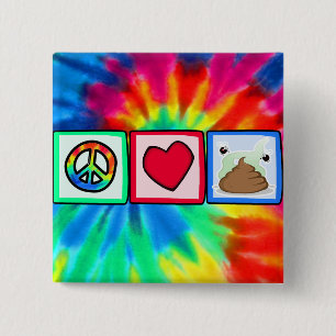 Peace, Love, Poop 2 Inch Square Button