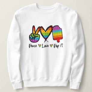 Peace Love Pop It Sweatshirt, Rainbow Pop It Sweatshirt