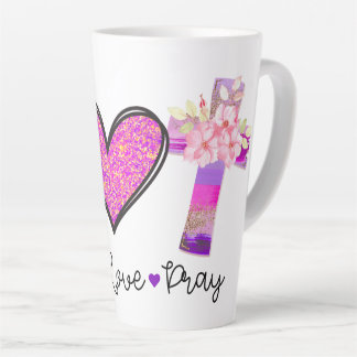 Peace Love Pray Latte Mug