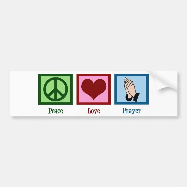 Peace Love Prayer Bumper Sticker (Front)