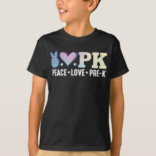 Peace Love Pre-k Back To School Funny T-Shirt