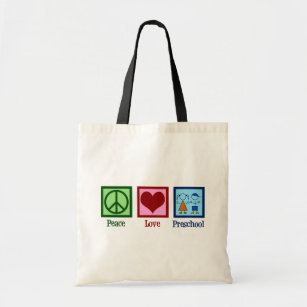 Peace Love Preschool Cute Pre-K Teacher Tote Bag