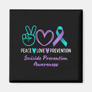 Peace Love Prevention Suicide Awareness Teal Purpl Magnet