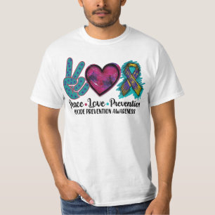 Peace Love Prevention Suicide Prevention Awareness T-Shirt