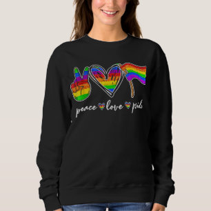 Peace Love Pride Rainbow Heart Lgbt Gay Lesbian Lg Sweatshirt
