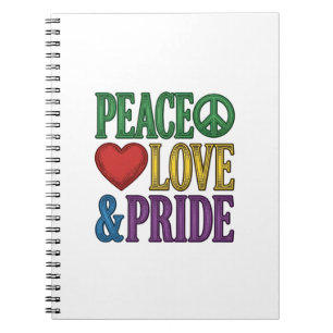 Peace Love Pride Vintage Engraving Vector Design_1 Notebook
