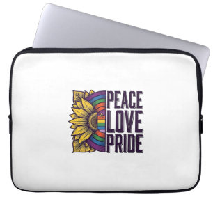 Peace Love Pride Vintage Flower Vector Shirt_1 Laptop Sleeve