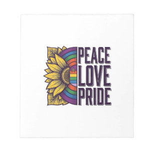 Peace Love Pride Vintage Flower Vector Shirt_1 Notepad