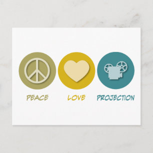 Peace Love Projection Postcard
