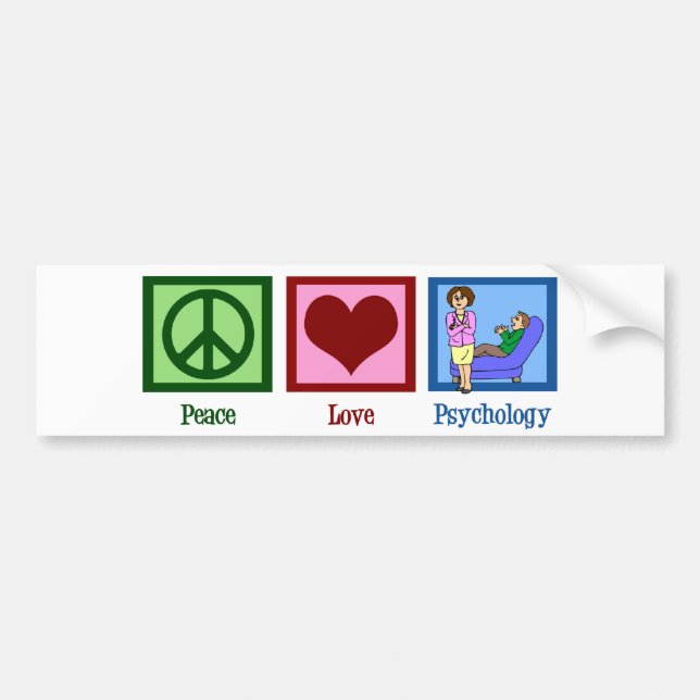 Peace Love Psychology Bumper Sticker (Front)