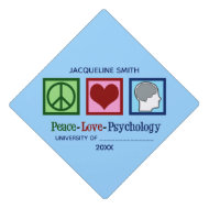 Peace Love Psychology Graduation Cap Topper