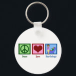 Peace Love Psychology Keychain<br><div class="desc">A peace sign,  heart,  and a psychologist. A great gift for a psych major or a licensed psychologist.</div>