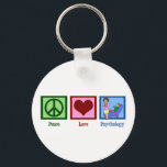 Peace Love Psychology Keychain<br><div class="desc">A peace sign,  heart,  and a psychologist. A great gift for a psych major or a licensed psychologist.</div>