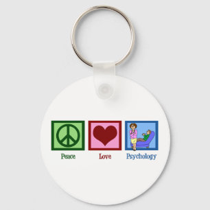 Peace Love Psychology Keychain