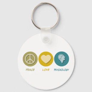 Peace Love Psychology Keychain